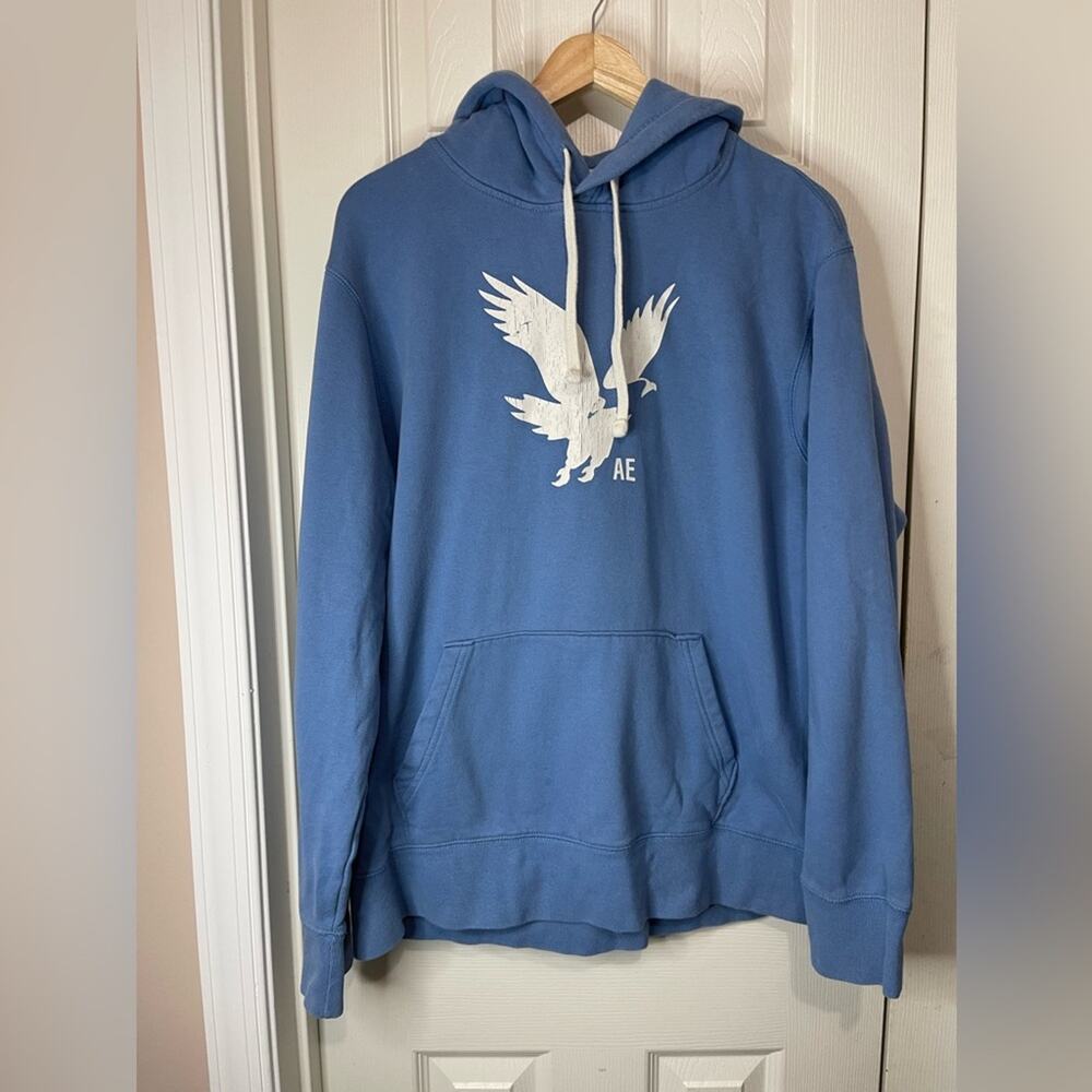 American Eagle Light Blue Super Soft Men’s Cotton Blend Hoodie Sweatshirt XL
